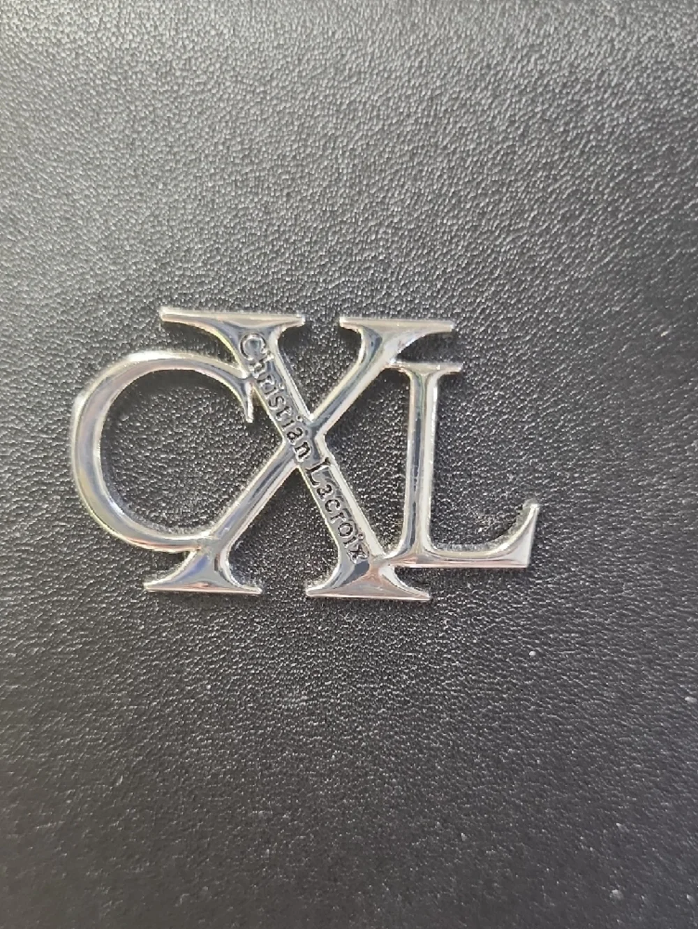 Christian Lacroix Black Satchel with Silver CXL Logo